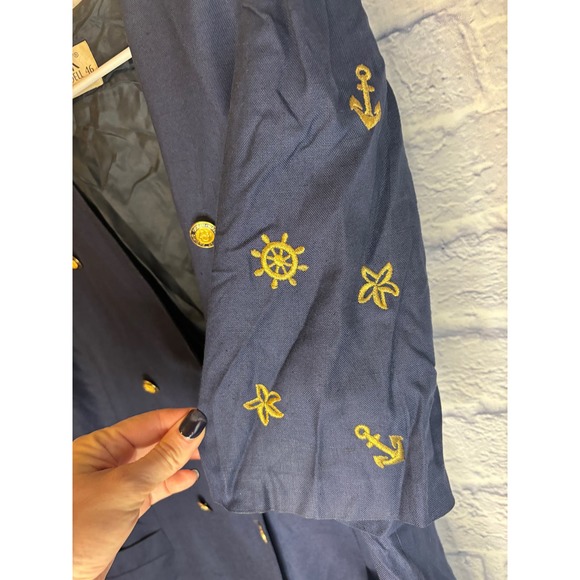 Vintage Fink Modell Sailor Blue Dress with Navigate of Pacific Ocean Buttons XL - Picture 12 of 14